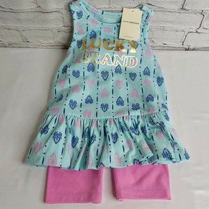 'LUCKY BRAND' 2-PIECE LOGO  SHORTS SET